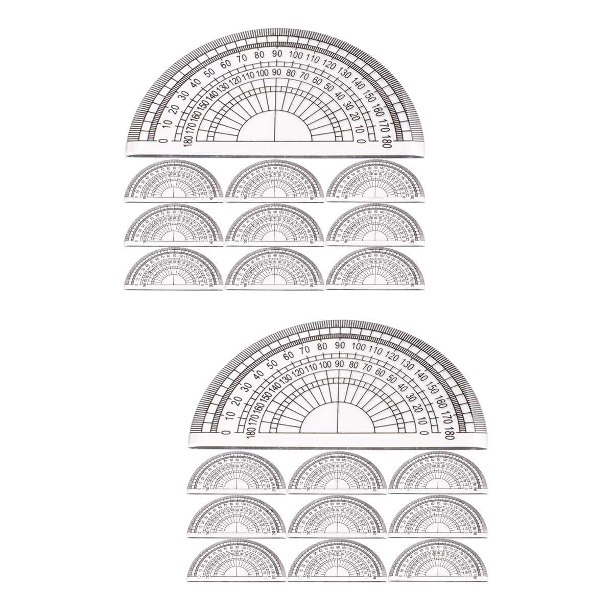 20 pcs Plastic Protractors Math Protractor Angle Measurement Tools 180