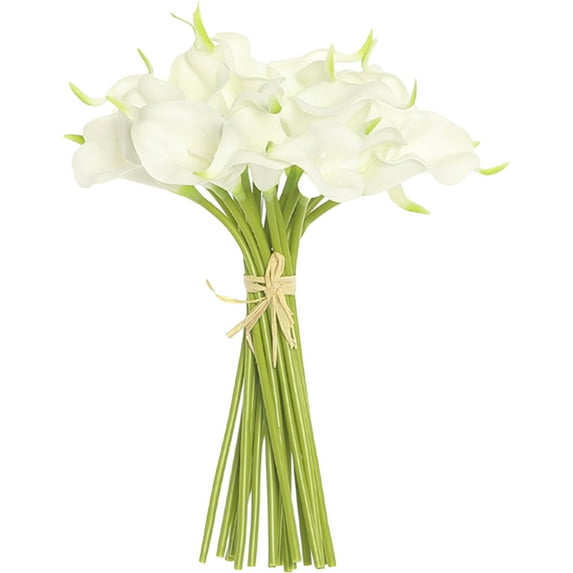 20 pcs Pu Calla Lily Artificial Flower Mini Calla Lily Flower Wedding Bouquet Home Decoration Simulation