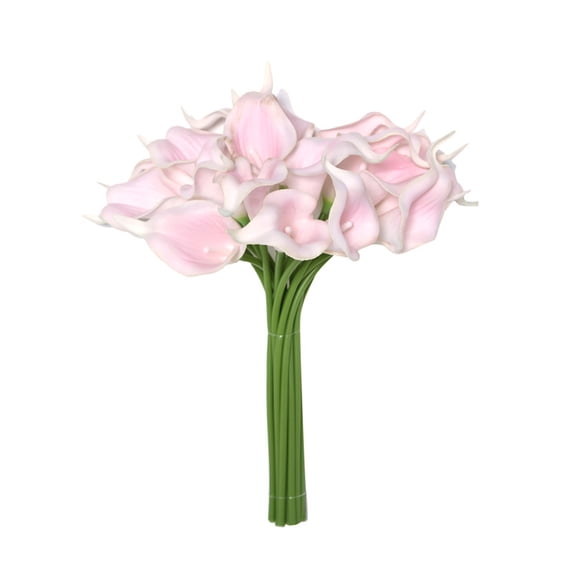 20 pcs Pu Calla Lily Artificial Flower Mini Calla Lily Flower Wedding Bouquet Home Decoration Simulation