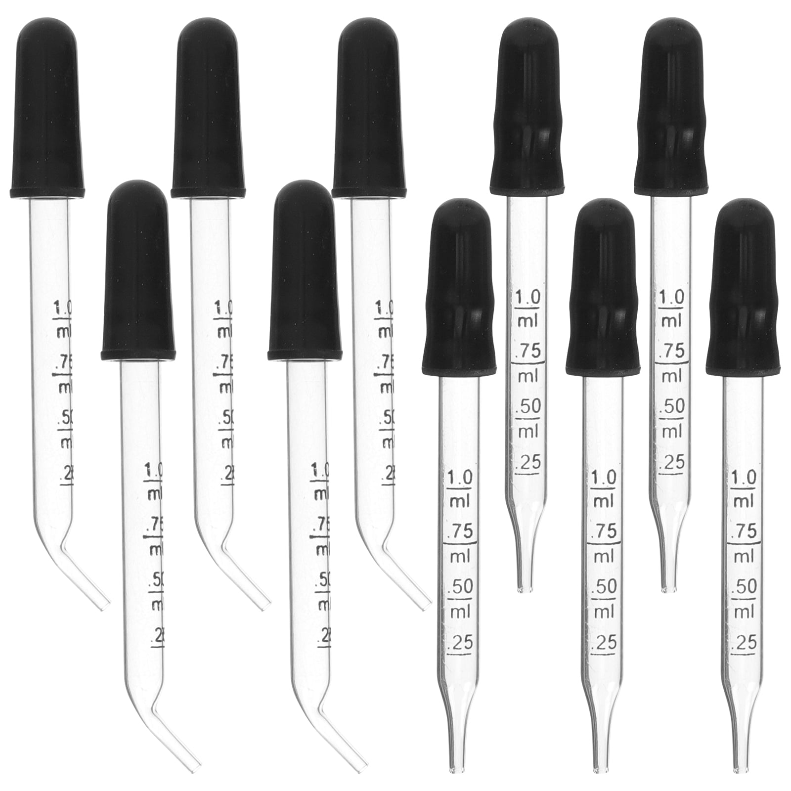 20 pcs Straight Tip Calibrated Droppers Glass Medicine Droppers Bent