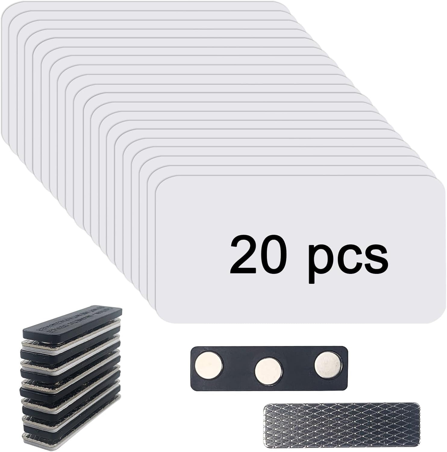 20 pcs Sublimation Name Tags Blank Name Tag Magnetic Name Tags with ...