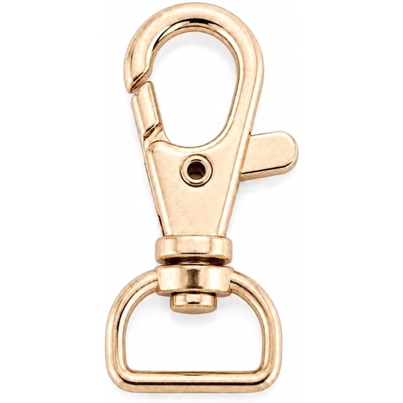 CRAFTME STUDIO Swivel Lobster Clasps & Trigger Snap Hooks for Bags, Lanyards & Crafts (20-Piece, 1/2-Inch, Light Gold)
