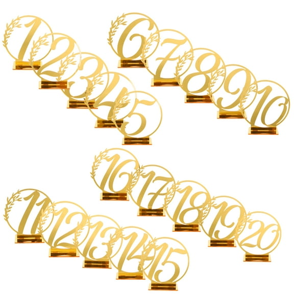 RENACLIPY Set of 20 Acrylic Table Number Cards for Wedding Party, Elegant Table Decor for Reception and Event