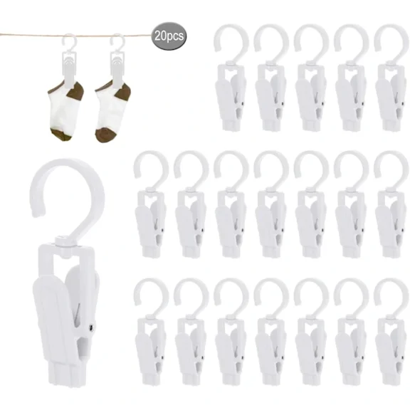 20 pcs clothespins, wind clip, plastic clip, 360 degree rotation, for