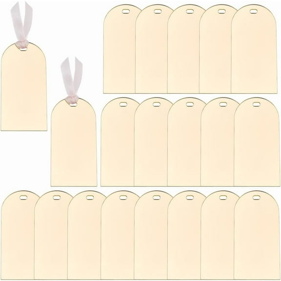 20 pcs golden Mirror Acrylic Place Cards 3.5x1.73 inch Blank golden Arch Acrylic Signs DIY Blank Hanging Tags with Hole for Wedding Christmas Table Numbers Birthday Event Ornament