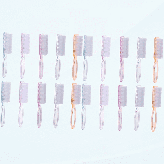 20 pcs long handle nail brush finger nail brush Toe Cleaning Brush Handle Grip Nail Brush manicure tools makeup kits make up kit Fingernail Brush with Handle care paint Nylon
