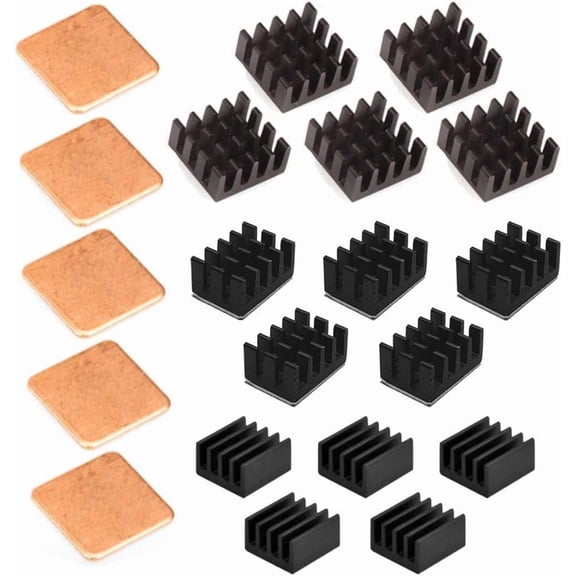 20-piece Raspberry Pi 4 heat sink set aluminum + copper + 38810 thermal conductive adhesive tape for cooling Raspberry Pi 4, Raspberry Pi 3+