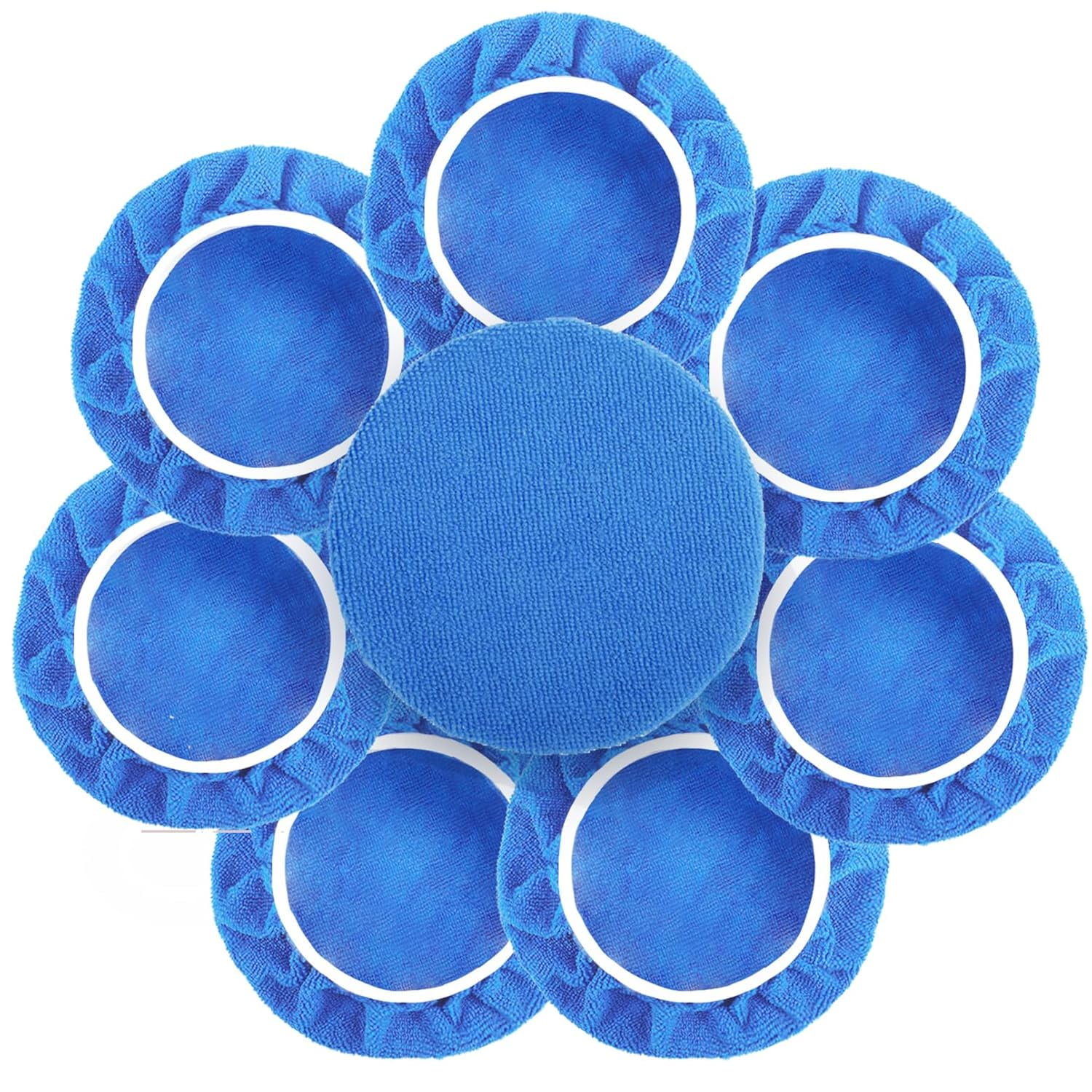 20-piece polishing cover pads, 5-6 inch buffer cover wax applicator, soft microfiber car polisher cover pads, car buffer cover pads, polishing cover pads, blue