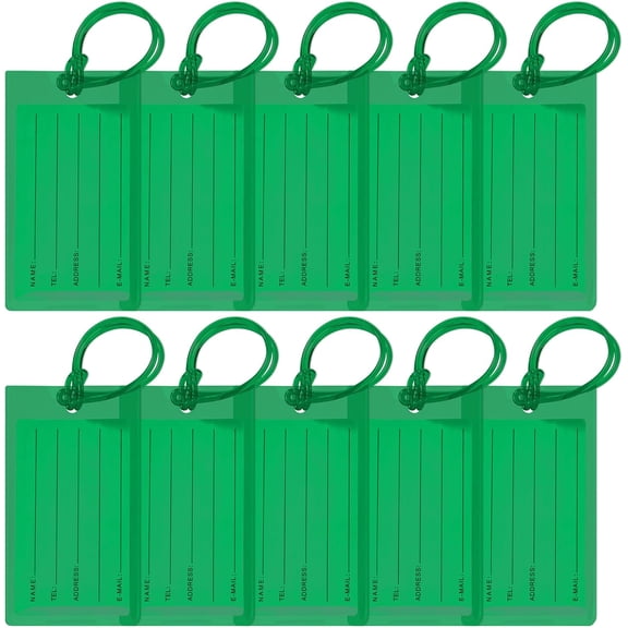20 piece set of luggage tags, essential items for airplane travel, essential items for international travel, and luggage accessories