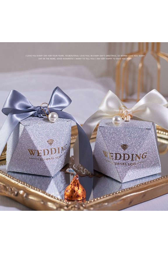 20 pieces diamond-shaped silver Gift Box Packaging Wedding Gifts, Candy Box, Party Favors, Shower Accessories Valentine Day