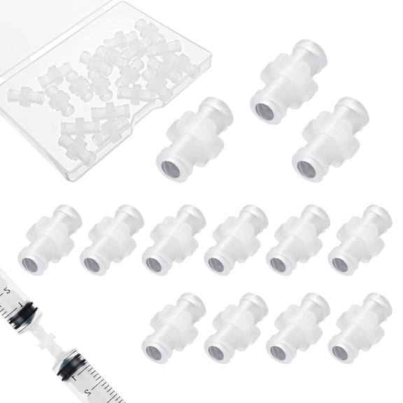 20 pieces of syringe adapters, lock female syringe to syringe transfer joint lock connector to syringe coupler adapter adapter