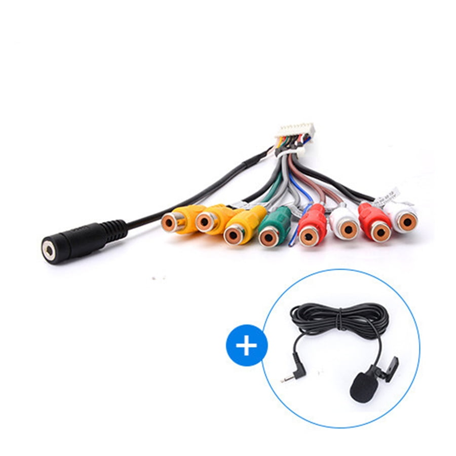 20pin RCA Wire Car Stereo Radio Output FM Auxin Adapter Cable