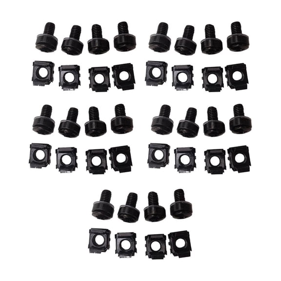 20-pk M6 Rack Screws Rack Mount Cage Nuts & Screws w/Washers