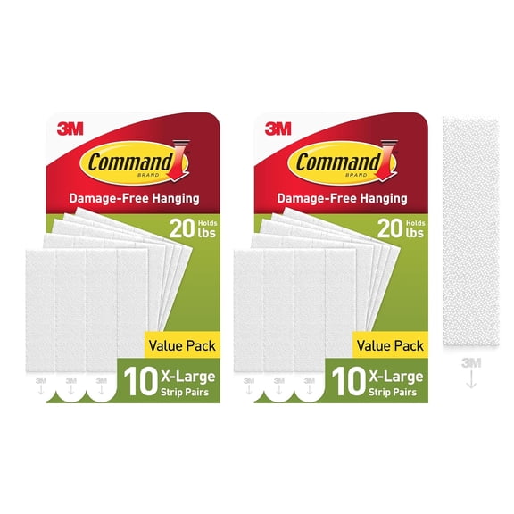 20-pound heavy-duty picture hanging strips 20 pairs (40 strips), non-damaging hanging picture frame, heavy-duty suitable for home decoration, white adhesive