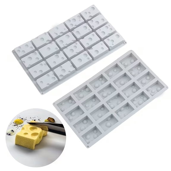 20 rectangular cheese block silicone molds - essential tools for baking, DIY cheese, chocolate, jelly, etc.