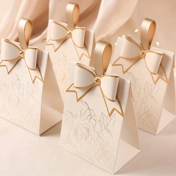 20 retro French champagne bow candy boxes - ideal for weddings and birthday parties, exquisite chocolate cookie gift boxes, Halloween decorations