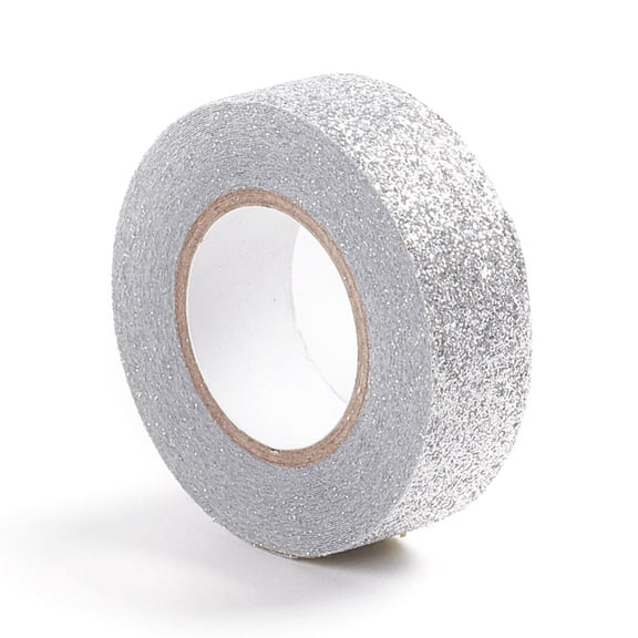 20 roll Glitter Foil Masking Tapes DIY Scrapbook Decorative Adhesive Tapes for Craft and Gifts Silver 15x47.5x15mm