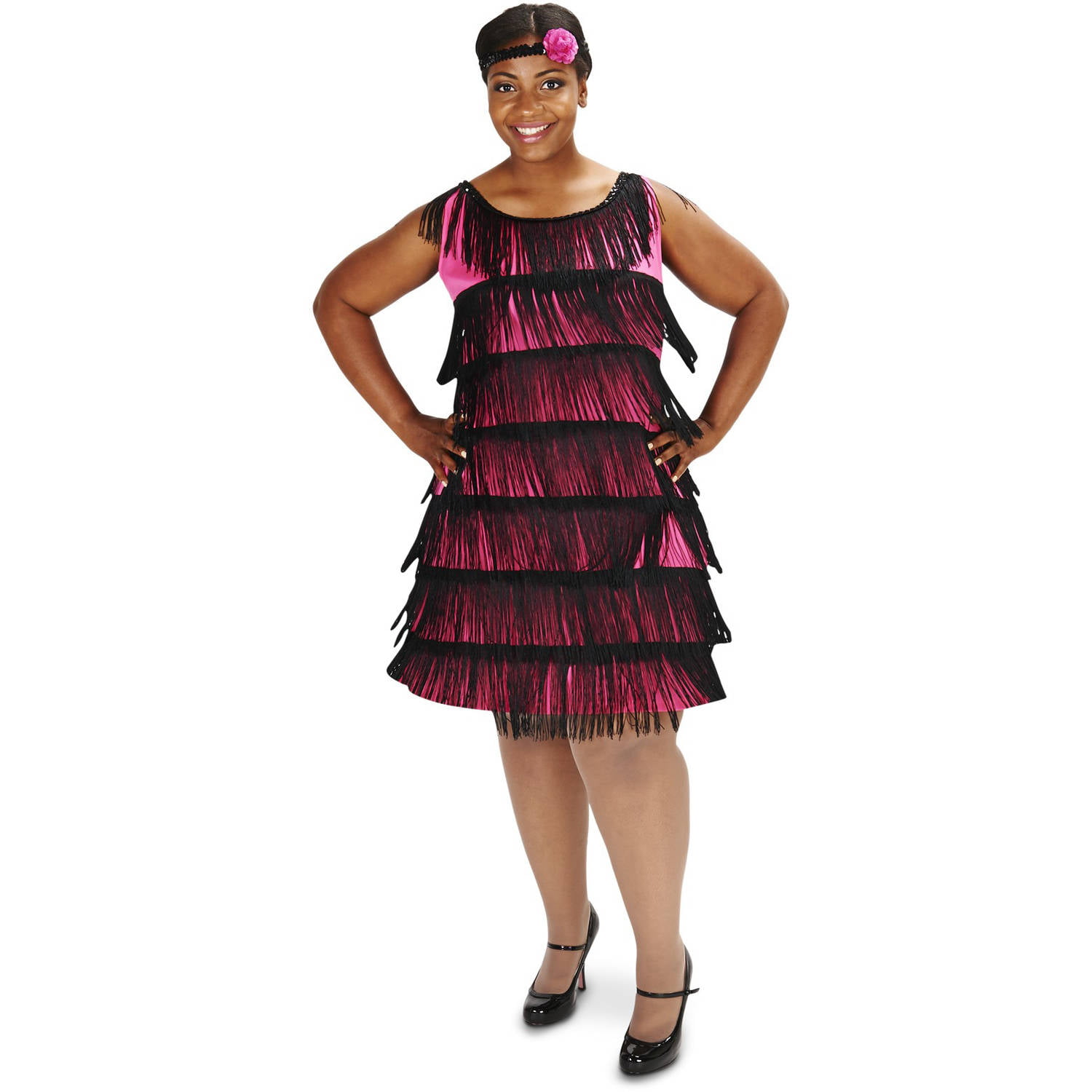 Women's 20's Shimmery Black Flapper Costume - Candy Apple Costumes