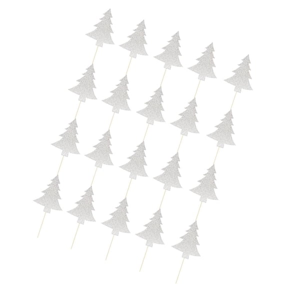 20/set Glitter / Tree Cake Topper Cupcake Food Picks