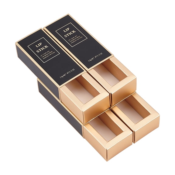 20 set Paper Drawer box Lipstick Packing box Rectanlge Black Finished Product: 8.8x2.7x2.7cm