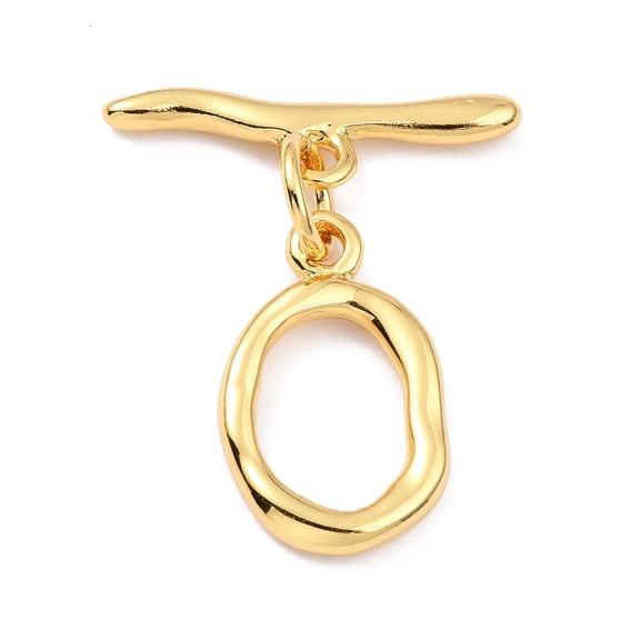 20 set Rack Plating Brass Toggle Clasps Long-Lasting Plated Irregularity Ring Real 18K golden Plated Ring: 20x12x2.5mm Hole: 2mm Bar: 23.5x7x2mm Hole: 2mm
