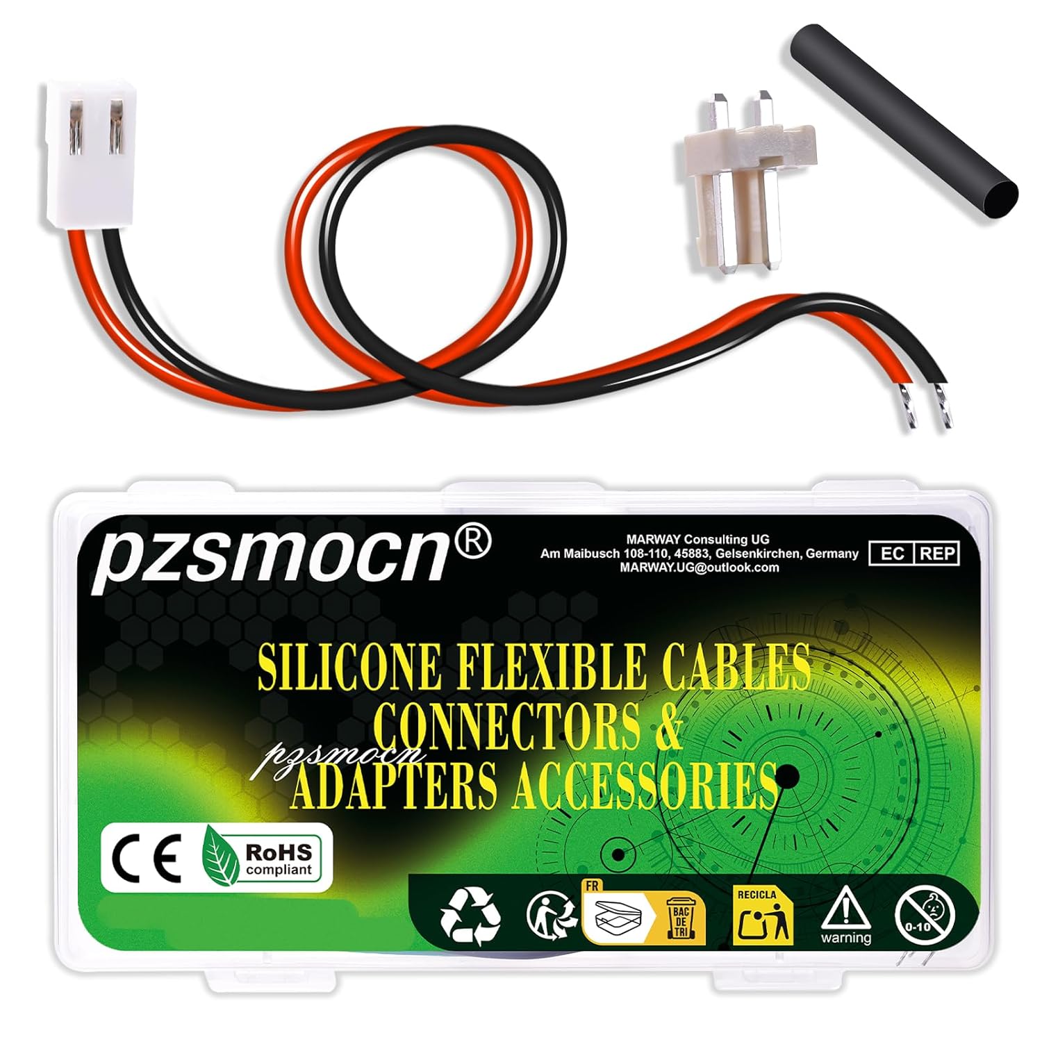 20 sets/80 pieces 3.96 pitch 2-pin 22 silicone cable plug socket extension line terminal adapter kit, with pre-pressed wire 20 female connector and male shell