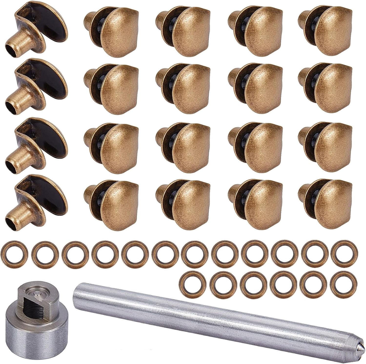 Shoe Less Rivet 20 sets Hooks Brass Shoes Eyelets Buckles Lace Hooks Press Stud Tools ...