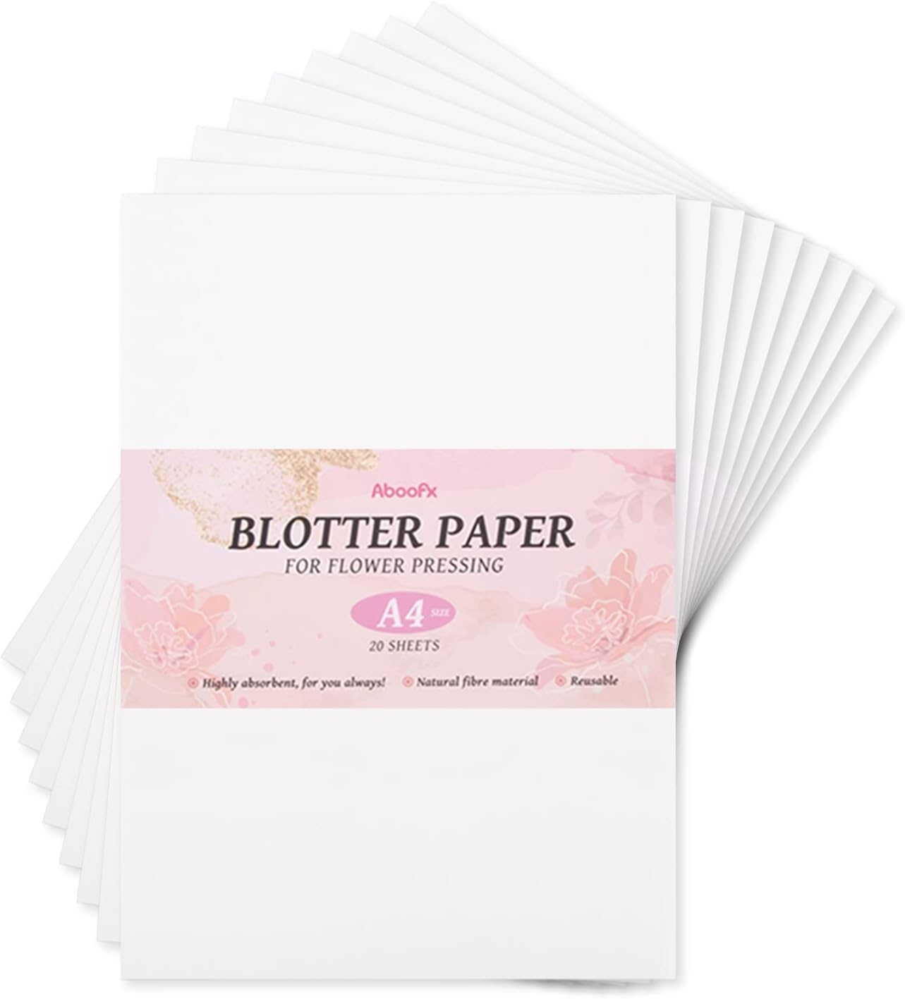 20 sheets Blotting Paper for Flower Press, Large A4 Highly Absorbent and Reusable Blotter Paper for Flower Press Herbarium Paper Craft 8.26 x 11.8 inch Blotter Paper Sheets - image 1 of 7