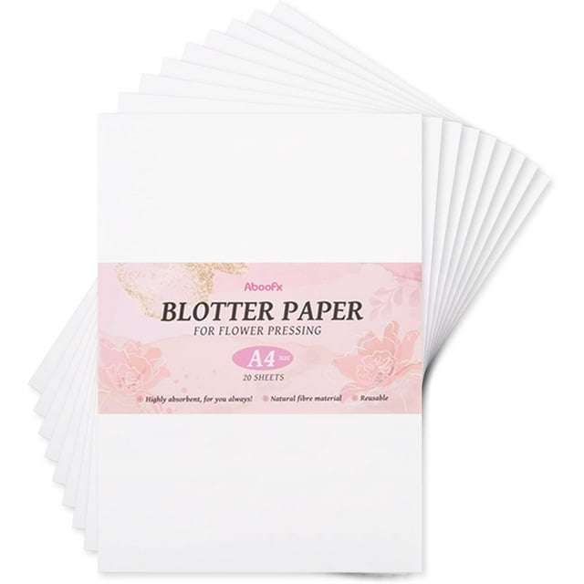 20 sheets Blotting Paper for Flower Press, Large A4 Highly Absorbent and Reusable Blotter Paper for Flower Press Herbarium Paper Craft 8.26 x 11.8 inch Blotter Paper Sheets