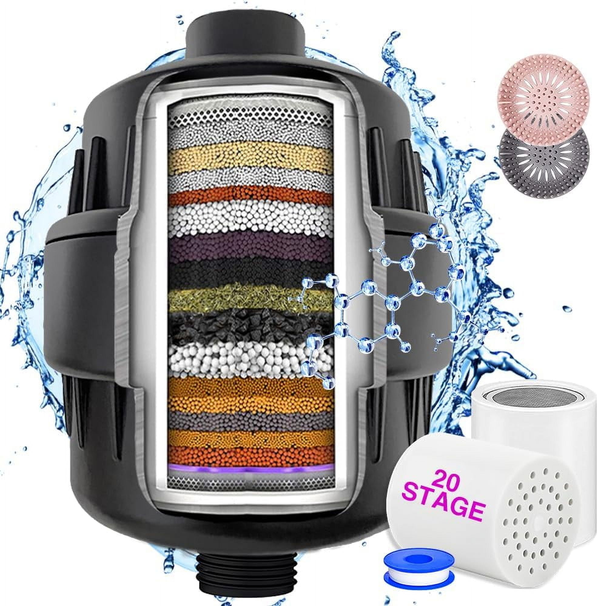 20 Stage Shower Head Filter for Hard Water - High Output Water Softener ...