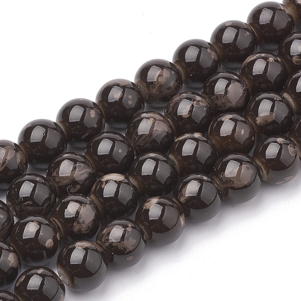 20 strand Baking Painted Round Glass Bead Strands Peru 6mm Hole: 1.3~1.6mm 133pcs/strand 31.4 inch