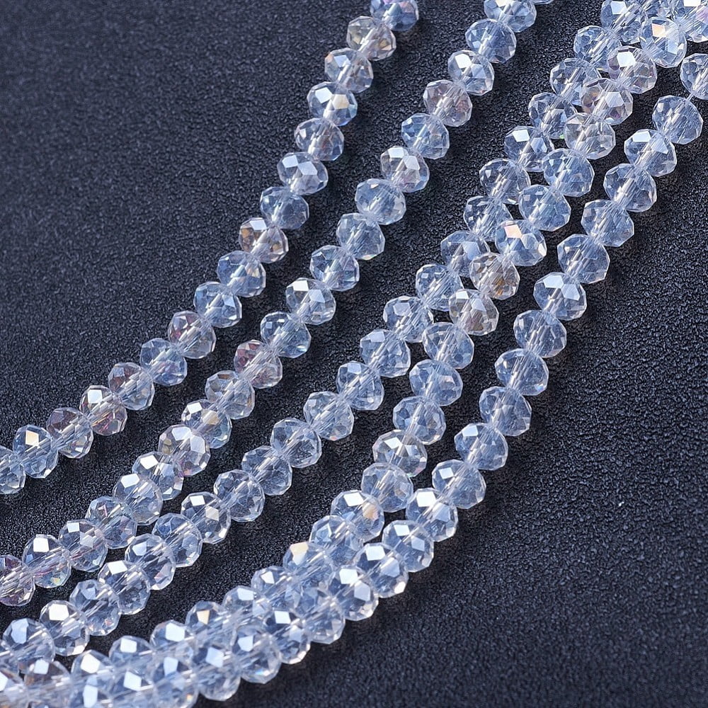20 strand Electroplate Glass Beads Strands AB color Plated Faceted ...