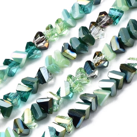20 strand Electroplate Glass Beads Strands Triangle Aquamarine 3.5x6x4.5mm Hole: 1mm 100pcs/strand 13.39''(34cm)
