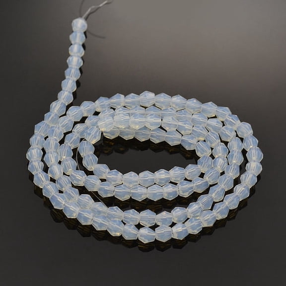 20 strand Faceted Bicone Opal Beads Strands Ghost White 4x4mm Hole: 1mm 82~85pcs/strand 30.5~31cm