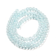 20 strand Transparent Baking Paint Glass Beads Strands Faceted Rondelle Light Blue 44.5x3.5mm Hole 1mm 110115pcs/strand 3940cm