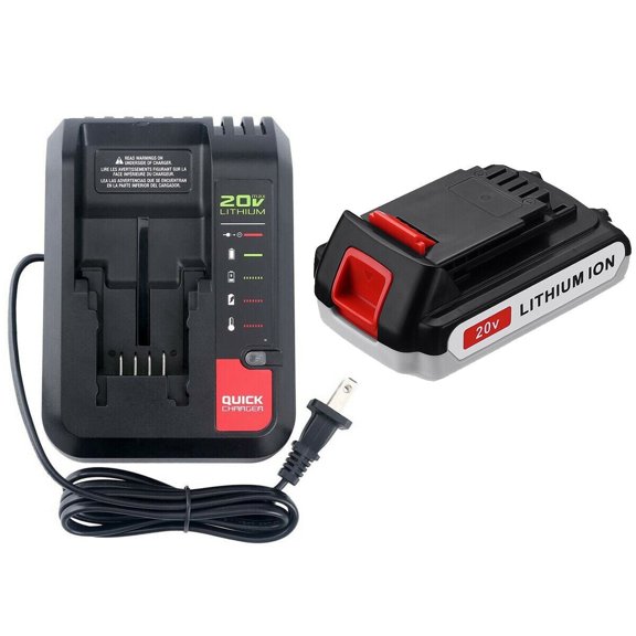 20-volt 3.0Ah LBXR20 LB20 Battery with Battery Charger for Porter Cable 20V Max PCC680L PCC682L PCC600