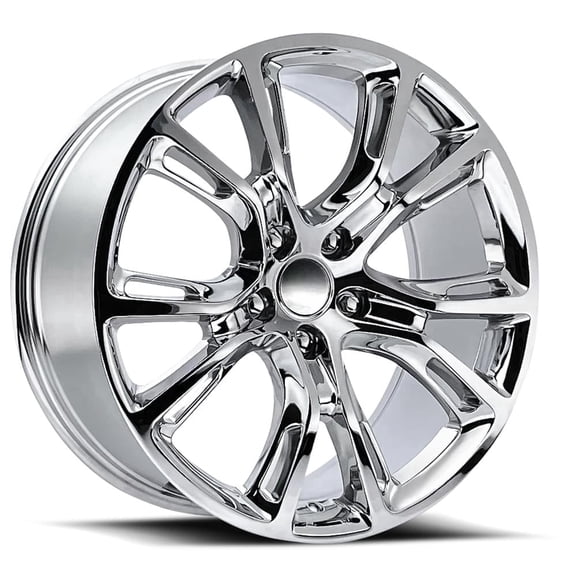 New 20x10 Inch Wheel for Jeep Spyder Monkey FR 88 Style 20 inch Chrome Alloy Rim 5x5 Bolt Pattern 50mm Offset - Factory Reproduction Wheel