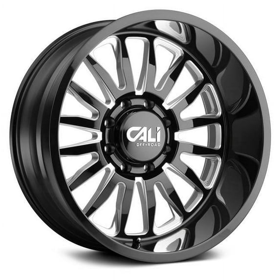 20 x 10 in., 125.2 mm Hub Summit Gloss Black & Milled Spoke Wheel