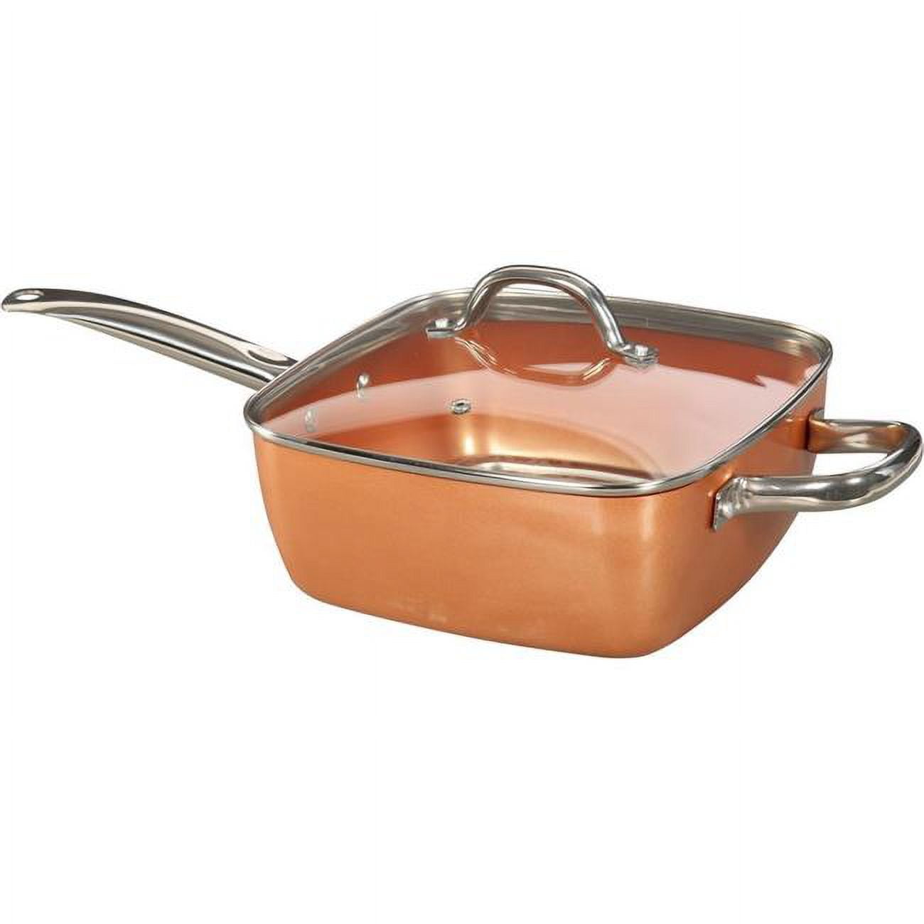 20 x 10 x 6 in. Induction Copper Square Pan with Lid