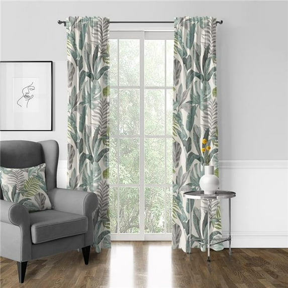 20 x 108 in. Palm Bay Pinch Pleat Drapery Panel Pair, Seafoam
