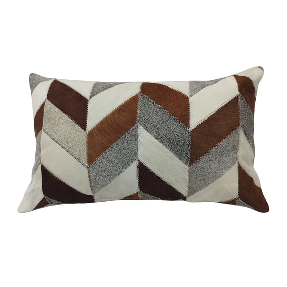 20" x 12" Herringbone Cowhide Lumbar Pillow by Ashland - Spring Home Decor