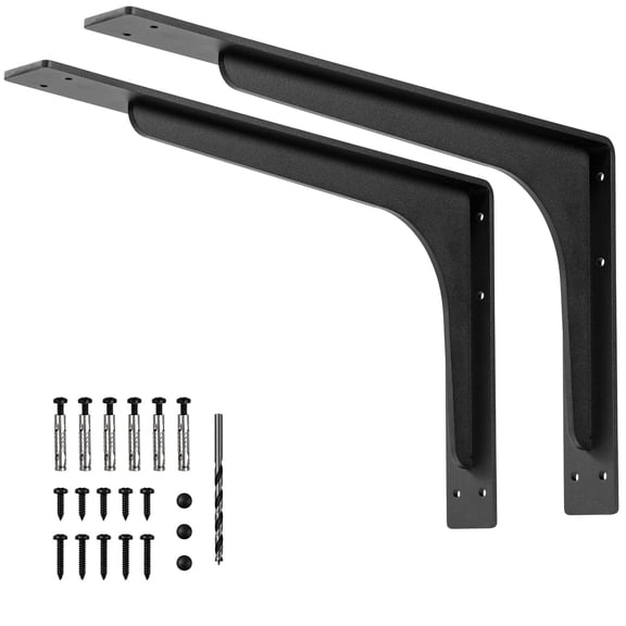 20 x 12 INCH Shelf Brackets,L Shelf Brackets, Vertical Angle, Premium Alloy Metal Heavy Duty Shelf Bracket, high Strength Mounting Hardware Included, Corner Brace Joint,Pack of 2