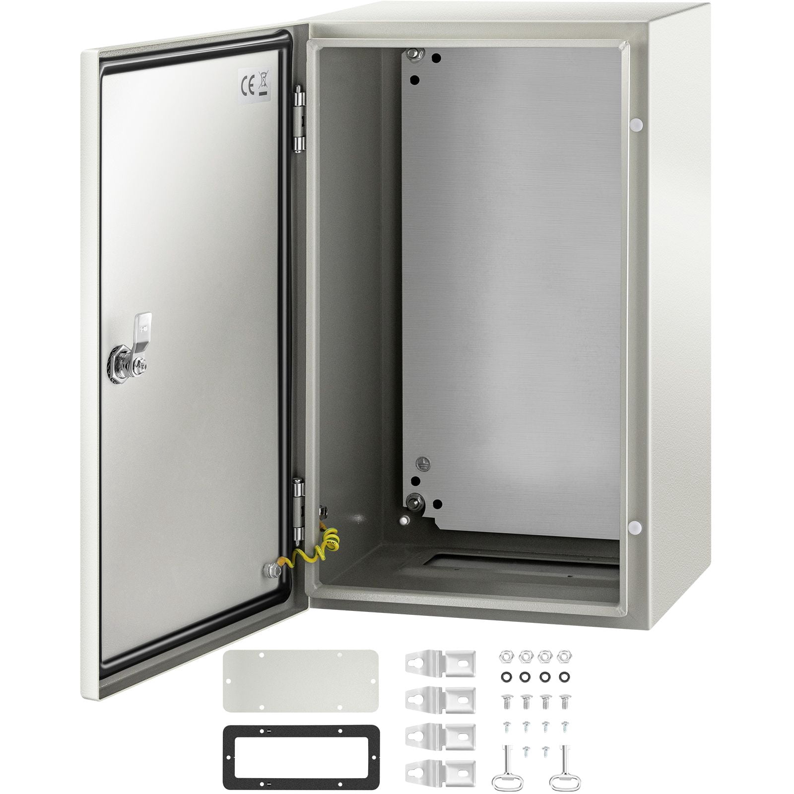20 x 12 x 10 in NEMA Outdoor Electrical Enclosure Box, Detachable, with Mounting Plate, IP66 Waterproof Grade, Reinforced Lock & Hinge, for outdoor indoor electrical wiring and equipment protection