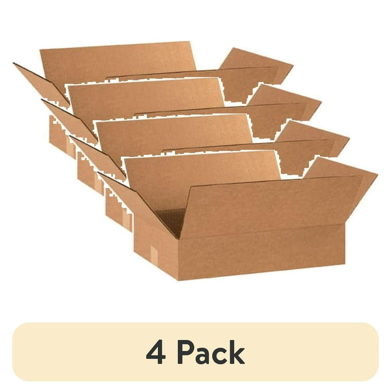 4 pack 20 x 12 x 4 Flat Corrugated Boxes 25 Per Bundle Walmart
