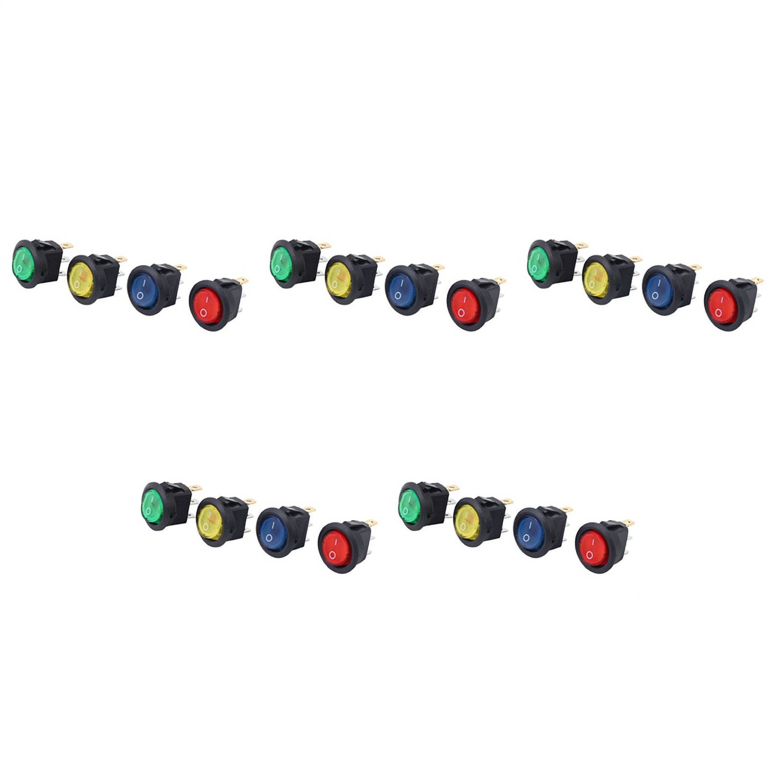 20 x 12V LED Illuminated Rocker On-Off Toggle SPST Switch Dash Light ...