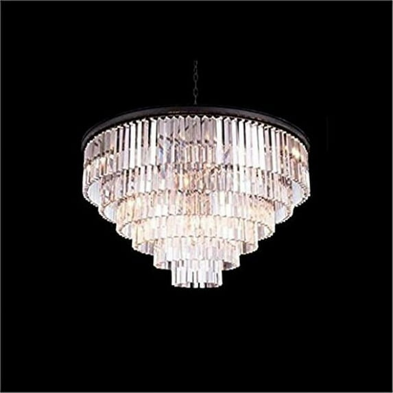 20 x 13.5 x 20 in. Metro - Hanging Chandelier with Heirloom Handcut Clear Crystal, Mocha Brown