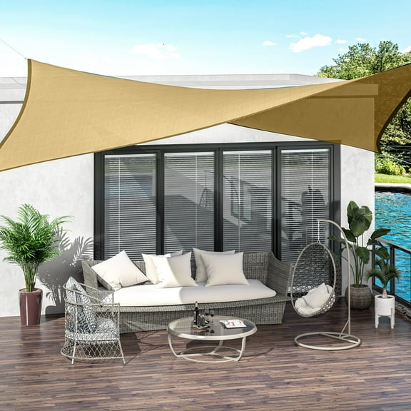 20' x 13' Rectangle Outdoor Patio Portable Shade Canopy Sun Sail - Sand