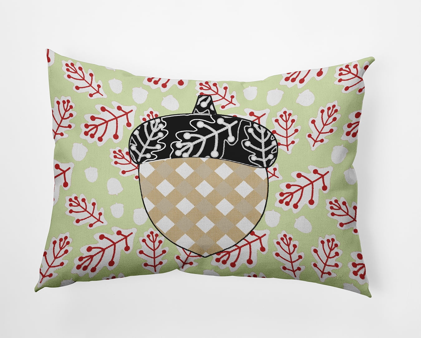 20" x 14" Simply Daisy Acorn Polyester Indoor/Outdoor Pillow, Green Tea Qty 1
