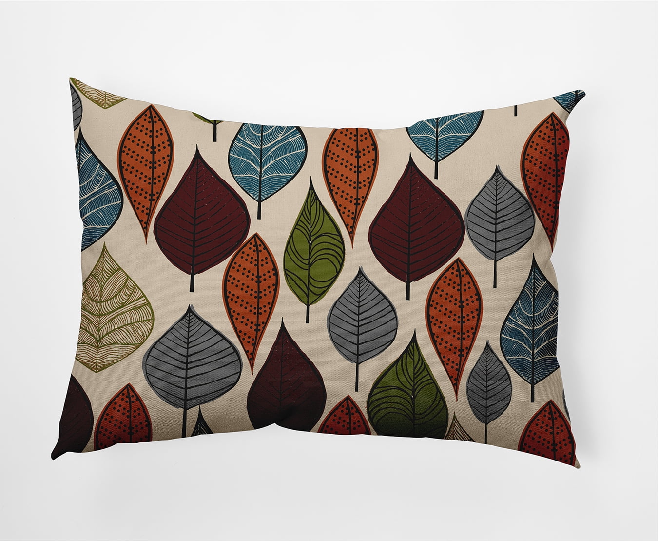 20" x 14" Simply Daisy Autumn Leaves Fall Polyester Accent Pillow, Pomegranate Qty 1