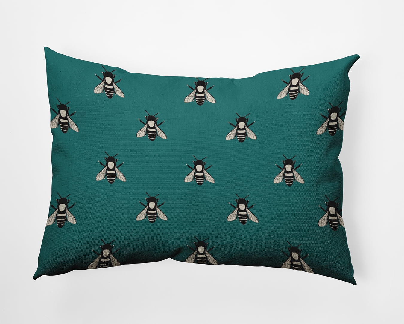 20" x 14" Simply Daisy Bee Buzz Polyester Indoor/Outdoor Pillow, Teal Qty 1
